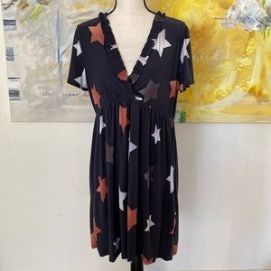Empire waist short sleeve dress stars